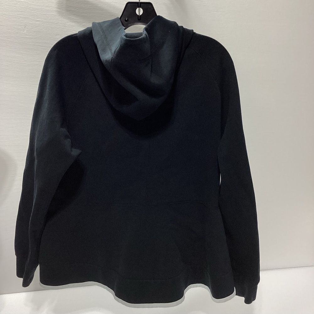 Nike Zip Front Hoodie Sweatshirt Wide Hem Black With White Detail Scuba Hood XXL - Picture 6 of 11